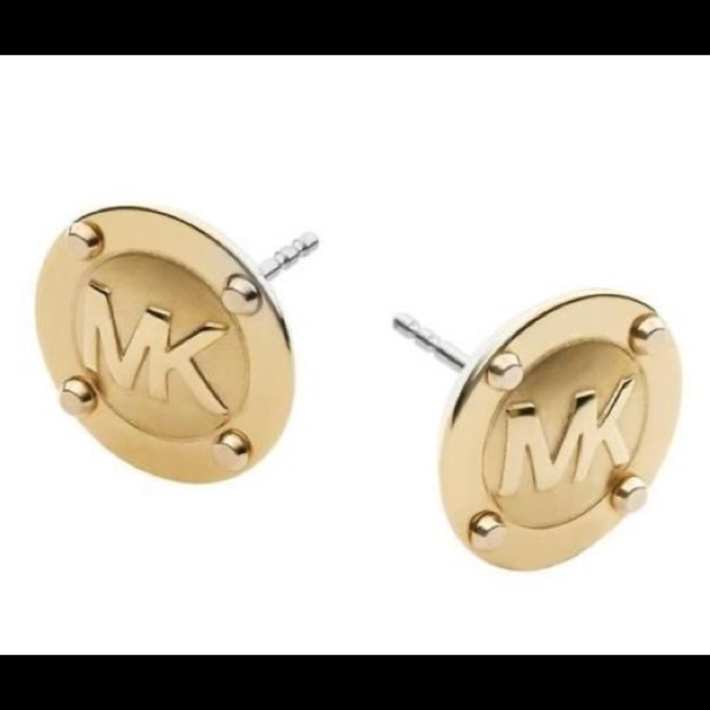 Gold Michael Kors Logo Studded Earrings MKJ1666710